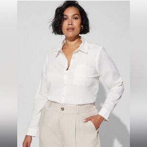 Madison Poplin Button-Up Long Sleeve Shirt